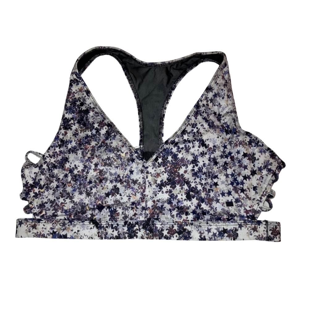 L | NWOT Star Pattern Strappy Sports Bra